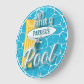 Eigen NAAM Zwembool Aquatics Fun Grote Klok (Hoek)