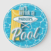 Eigen NAAM Zwembool Aquatics Fun Grote Klok (Voorkant)