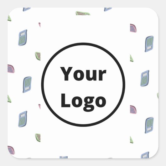 Eigen naamcalculatorpatroon vierkante sticker (Voorkant)