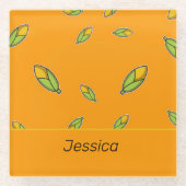 Eigen naammais op sinaasappel glazen onderzetter (Voorkant)