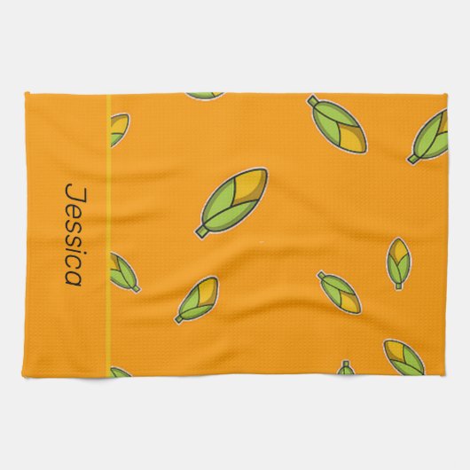 Eigen naammais op sinaasappel theedoek (Horizontaal)