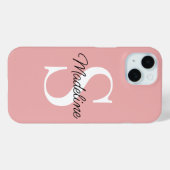 Eigen naammonogram op Roos afschilferen Case-Mate iPhone Case (Achterkant (horizontaal))