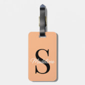 Eigen naammonogram op  Sinaasappel Bagagelabel (Achterkant verticaal)