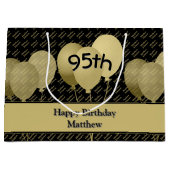 Eigen naampatroon - Gold/zwarte ballonnen Groot Cadeauzakje (Voorkant)