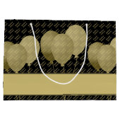 Eigen naampatroon - Gold/zwarte ballonnen Groot Cadeauzakje (Achterkant)