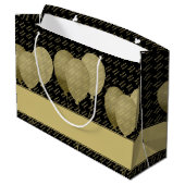 Eigen naampatroon - Gold/zwarte ballonnen Groot Cadeauzakje (Achterkant Gekanteld)