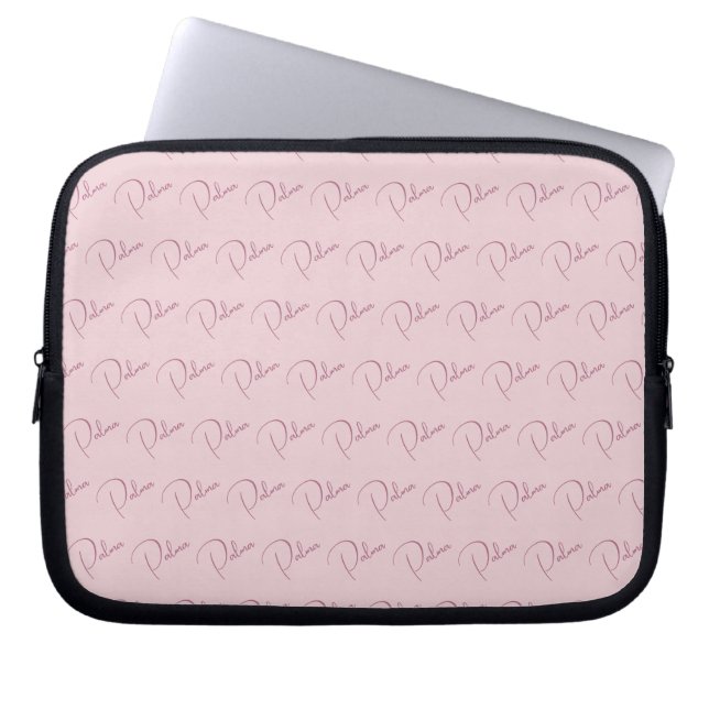 Eigen naampatroon laptop sleeve (Voorkant)