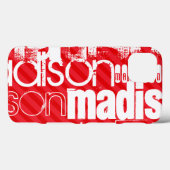 Eigen naampatroon op rode diagonale strepen Case-Mate iPhone case (Achterkant (horizontaal))
