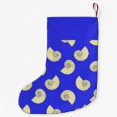 Eigen naamplaatjes op blauw kleine kerstsok (Achterkant)