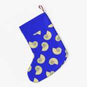 Eigen naamplaatjes op blauw kleine kerstsok (Achterkant (Hangend))