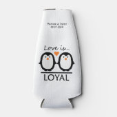 Eigen namen en datum van Penguin Love Flesjeskoeler (Voorkant)