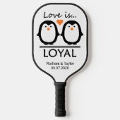 Eigen namen en datum van Penguin Love Pickleball Paddle (Voorkant)