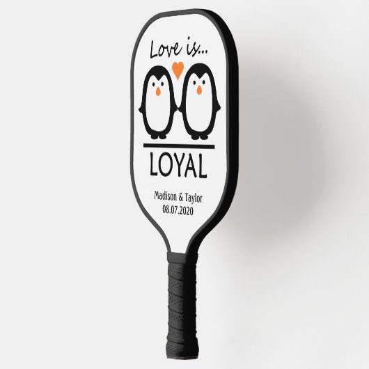 Eigen namen en datum van Penguin Love Pickleball Paddle (Links)