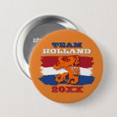 Eigen Nederlands Vlag Oranje Lionteam 2023 Ronde Button 7,6 Cm (Voorkant /achterkant)