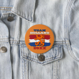 Eigen Nederlands Vlag Oranje Lionteam 2023 Ronde Button 7,6 Cm