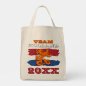 Eigen Nederlands Vlag Oranje Lionteam 2023 Tote Bag (Achterkant)