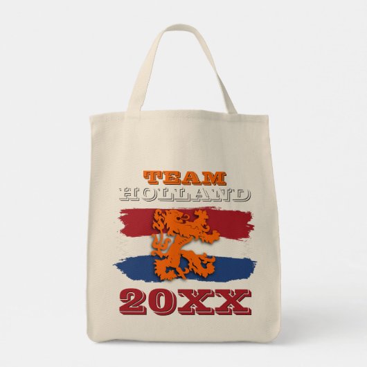 Eigen Nederlands Vlag Oranje Lionteam 2023 Tote Bag (Achterkant)