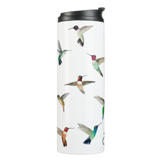 Eigen Noord-Amerikaanse Hummingbird Thermal Tumble Thermosbeker (Gedraaid links)