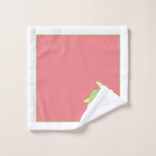 Eigen noordzeekust Zee Turtle White Coral Bad Handdoek (Wasdoekje)