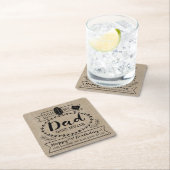 Eigen nummer 1 Pap Birthday Cute Monogram Kartonnen Onderzetters (Insitu)