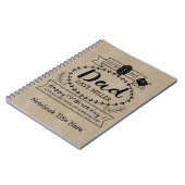 Eigen nummer 1 Pap Birthday Cute Monogram Notitieboek (Linkerzijde)