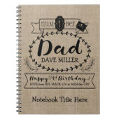 Eigen nummer 1 Pap Birthday Cute Monogram Notitieboek (Voorkant)