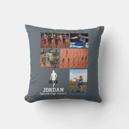 Eigen nummer en veldfotocollage - Team - Jaar Kussen