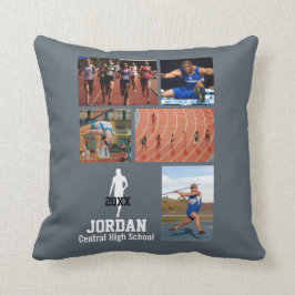 Eigen nummer en veldfotocollage - Team - Jaar Kussen