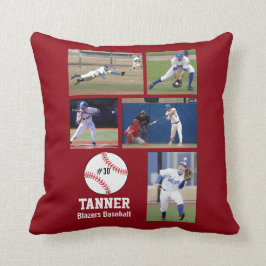 Eigen nummer van het team voor Baseball Photo Coll Kussen