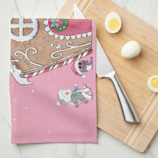 Eigen ontbijtkoek voor ijsschaatsen theedoek (Quarter Fold)