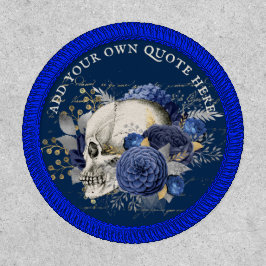 Eigen ontwerp gothische schedel blauwe rozen goth 