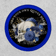 Eigen ontwerp gotische schedel blauwe rozen goth d