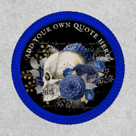 Eigen ontwerp gotische schedel blauwe rozen goth d