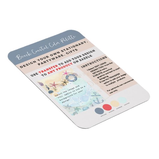 Eigen ontwerp strand kust zeil- magneet (Rechterzijde)