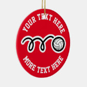 Eigen ornament voor volleybalsporten met kerstbome (Rechts)