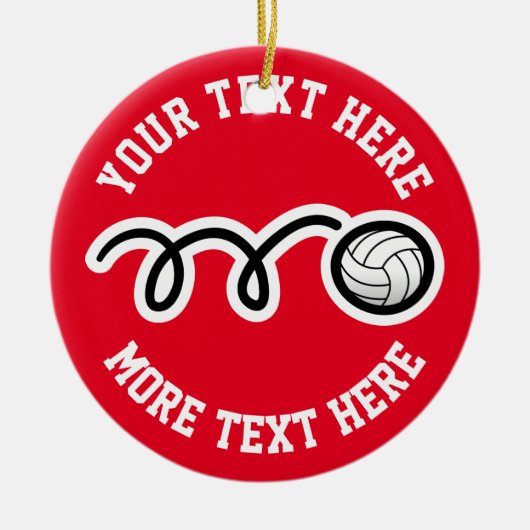 Eigen ornament voor volleybalsporten met kerstbome (Voorkant)