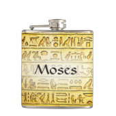 Eigen oude Egyptische Hieroglyphs Yellow Flask Heupfles (Voorkant)