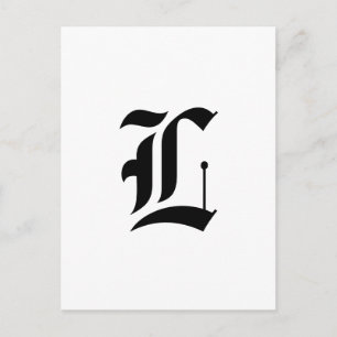 Eigen oude Engelse lettertypeletter (bv. L voor Le Briefkaart