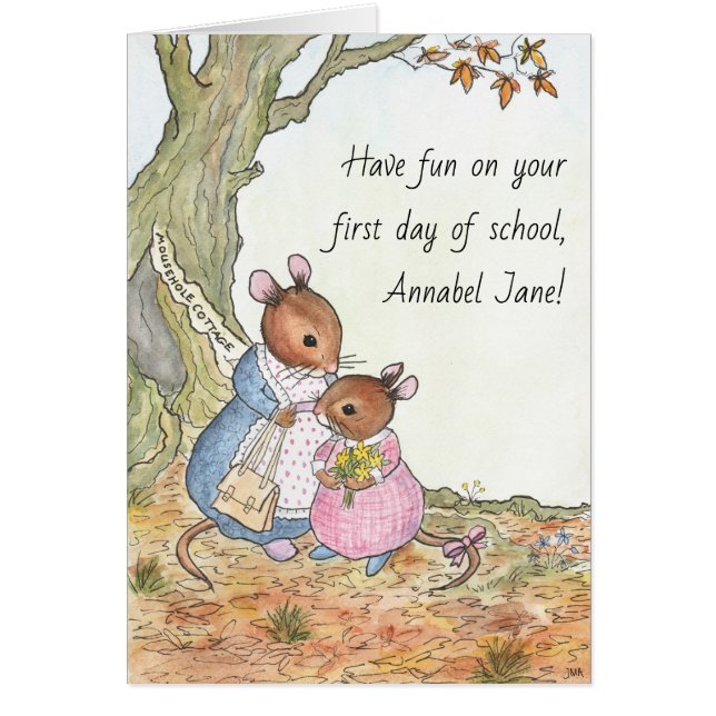Eigen paardenmuis op eerste dag van de school (Voorkant)