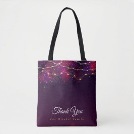 Eigen Paars goud bedankt kerstcadeau Tote Bag