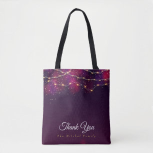 Eigen Paars goud bedankt kerstcadeau Tote Bag