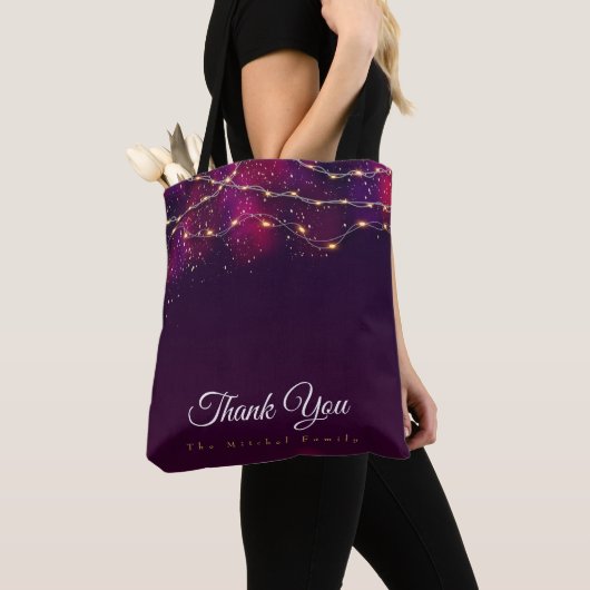 Eigen Paars goud bedankt kerstcadeau Tote Bag (Dichtbij)