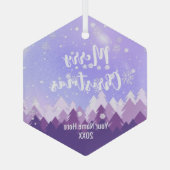 Eigen Paarse krystal sneeuwbos met kerst Glas Ornament (Achterkant)