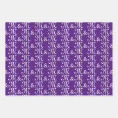 Eigen paarse-paar Initialen-monogram bruiloft Inpakpapier Vel (Voorkant 3)