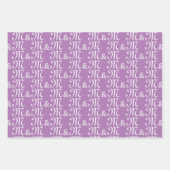 Eigen paarse-paar Initialen-monogram bruiloft Inpakpapier Vel (Voorkant 2)