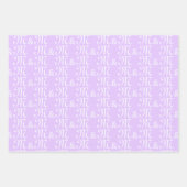 Eigen paarse-paar Initialen-monogram bruiloft Inpakpapier Vel (Voorkant)