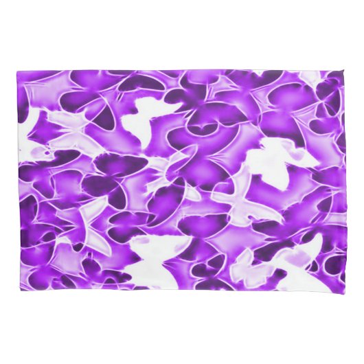 Eigen Paarse vlinder beschermt Camouflage Kussensloop (Voorkant)