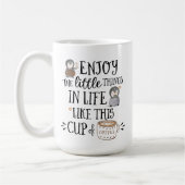 Eigen plezier in de kleine dingen in het leven zoa koffiemok (Links)