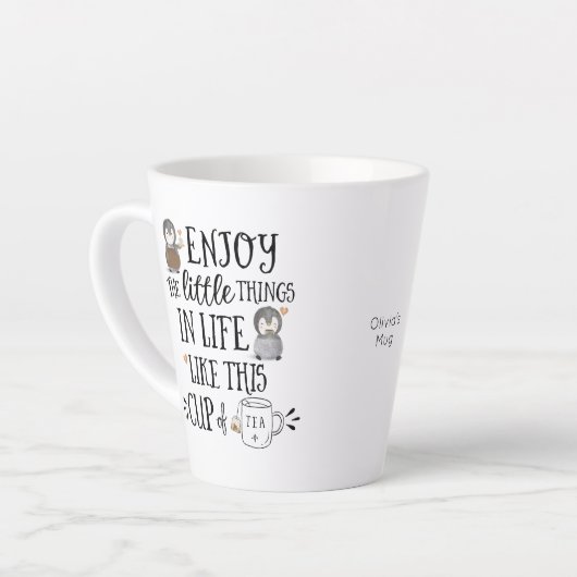 Eigen plezier in de kleine dingen in het leven zoa latte mok (Linkerhoek)