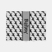 Eigen Portugees waterdog Silhouette Fleece Deken (Voorkant (Horizontaal))